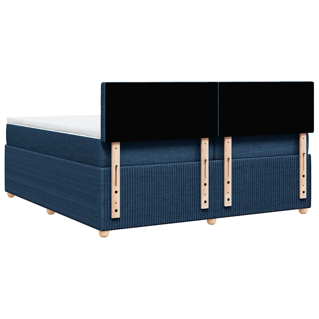 Giroletto a Molle con Materasso Blu 200x200 cm in Tessuto 3289883