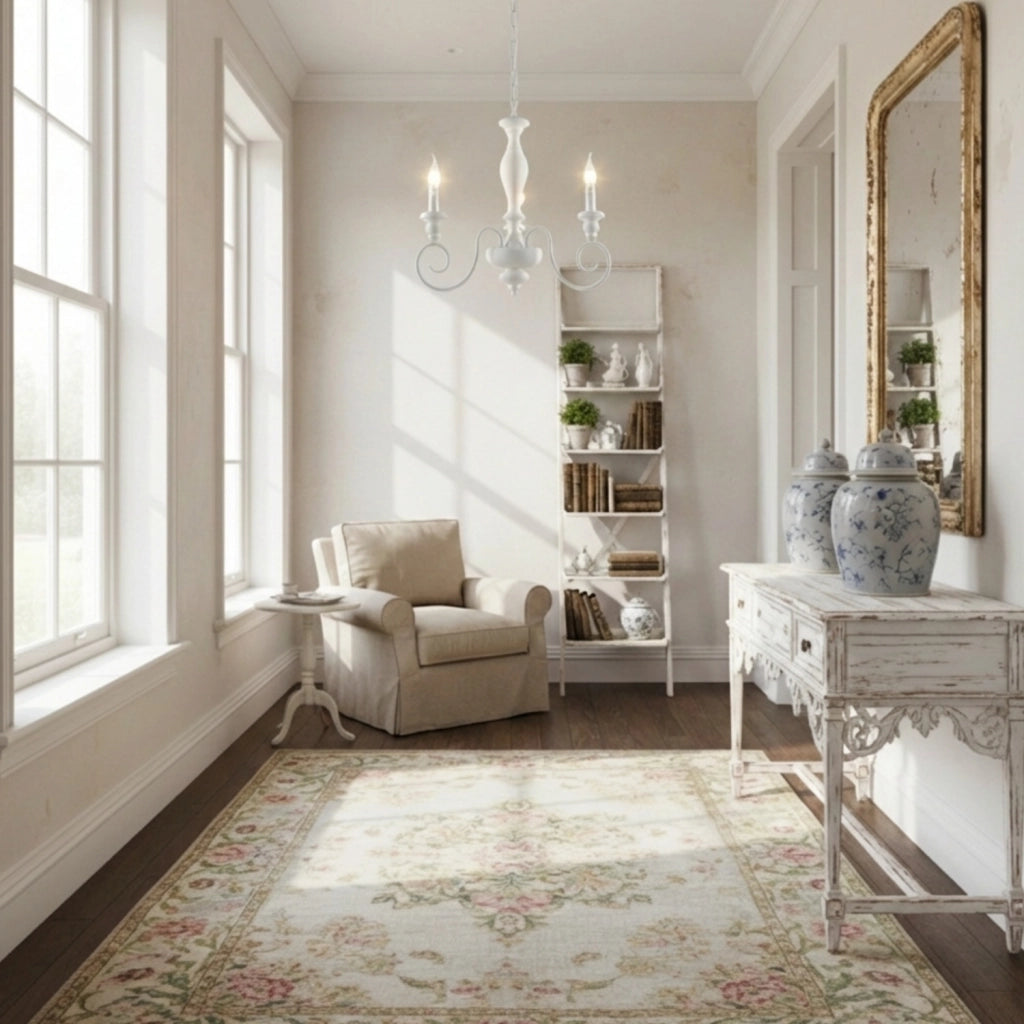 Lampadario Shabby Chic Cascina Bianco 3 Luci E14