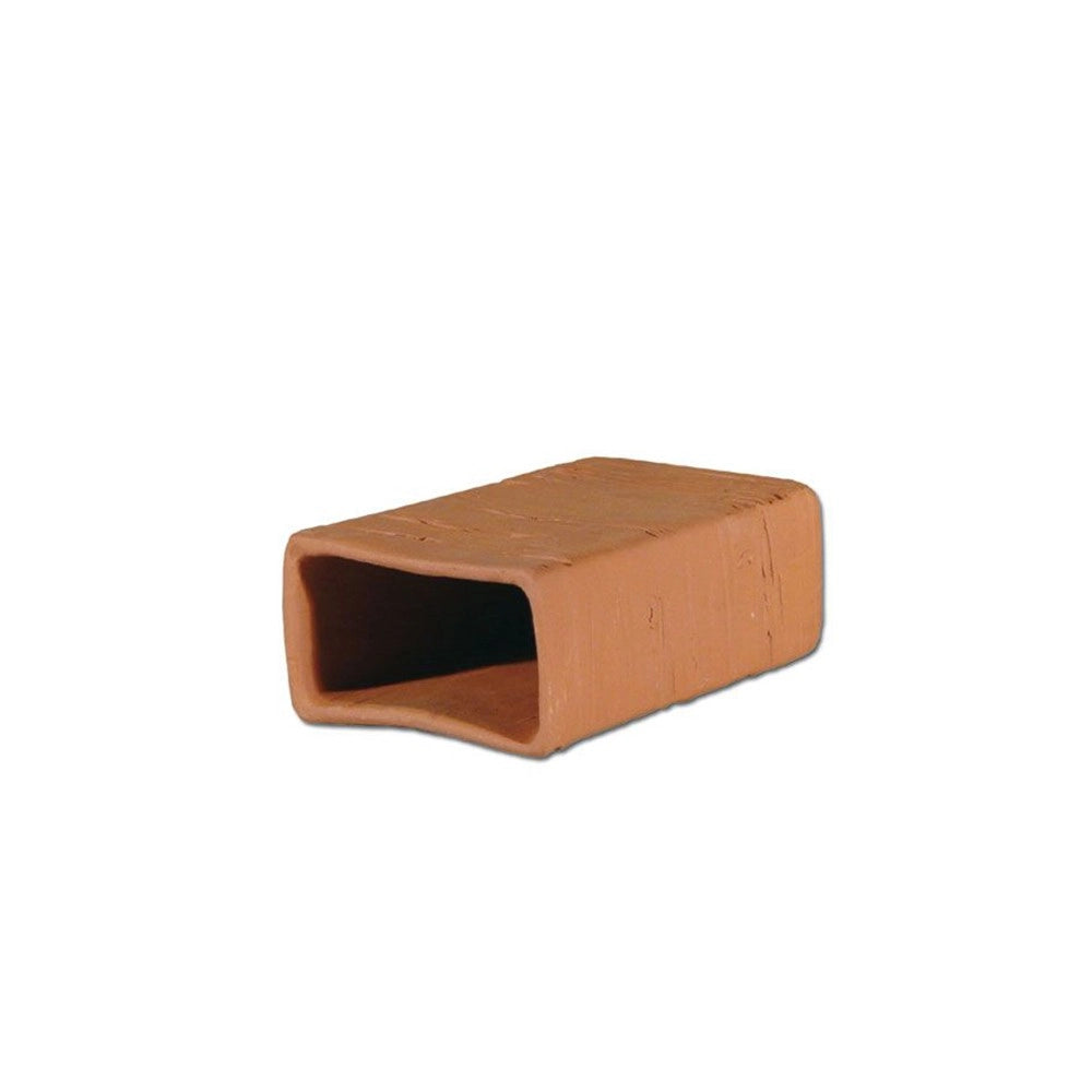AquariumLine Decor Arredo in Terracotta – Grotta Quadrata per gamberetti e gamberi - Misure 10x6x4H cm