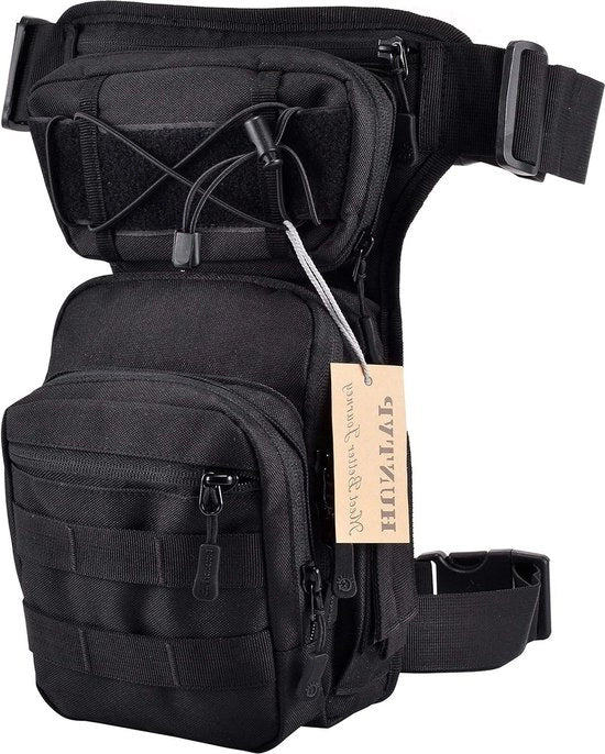Tas da ginnastica impermeabile per corsa camminata con aggiunta di 'militare' - Nero M