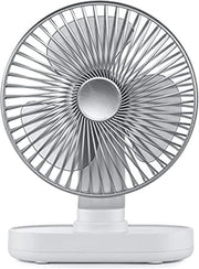 Ventilatore da Tavolo - 30dB - Ricaricabile via USB - 4 Posizioni - Portatile - Ventilatore Potente - Batteria 4000 mAh - Bianco