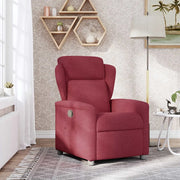 vidaXL Poltrona Reclinabile in Tessuto Rosso Vino