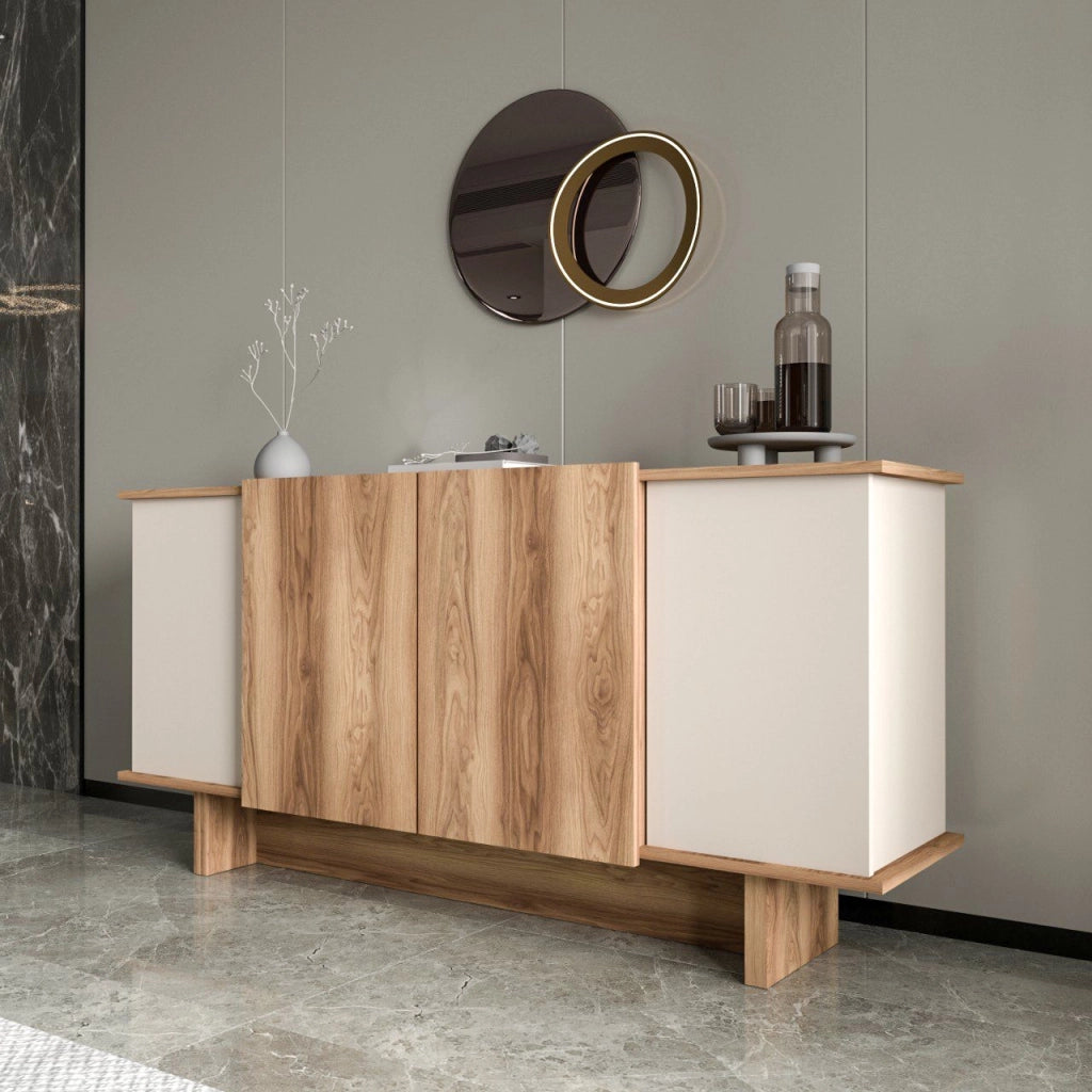 Credenza in legno "Diana" - 180 x 40 x 81 cm - Beige
