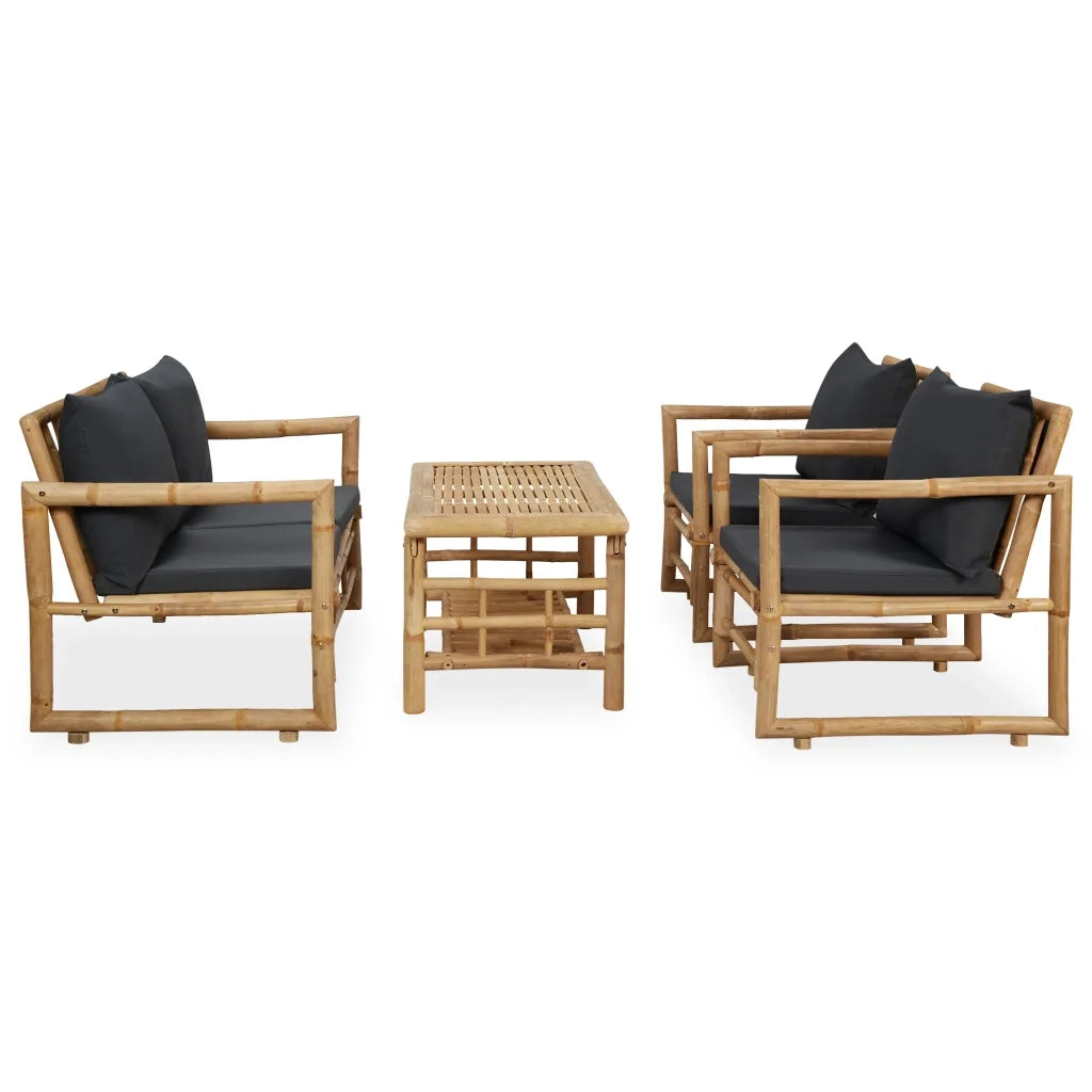 Set Divani da Giardino 4 pz con Cuscini in BambÃ¹ cod mxl 37779