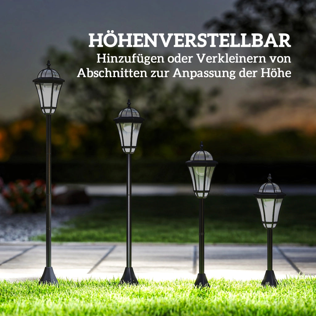 Lanterna Solare da Giardino Set 2 Pezzi ¨C Xylo ¨C 129 cm LED IP44 Nero
