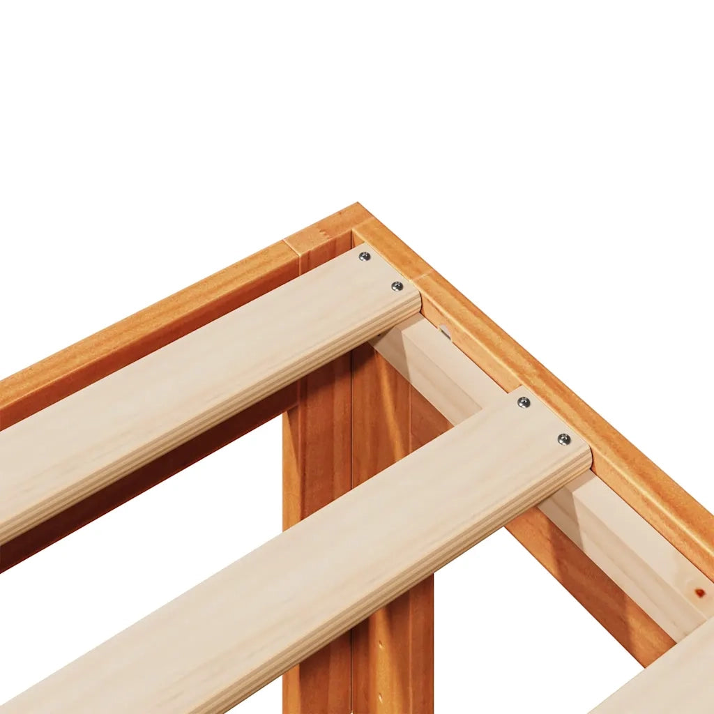 Letto senza Materasso Marrone Cera 80x200 cm Legno di Pino 859216