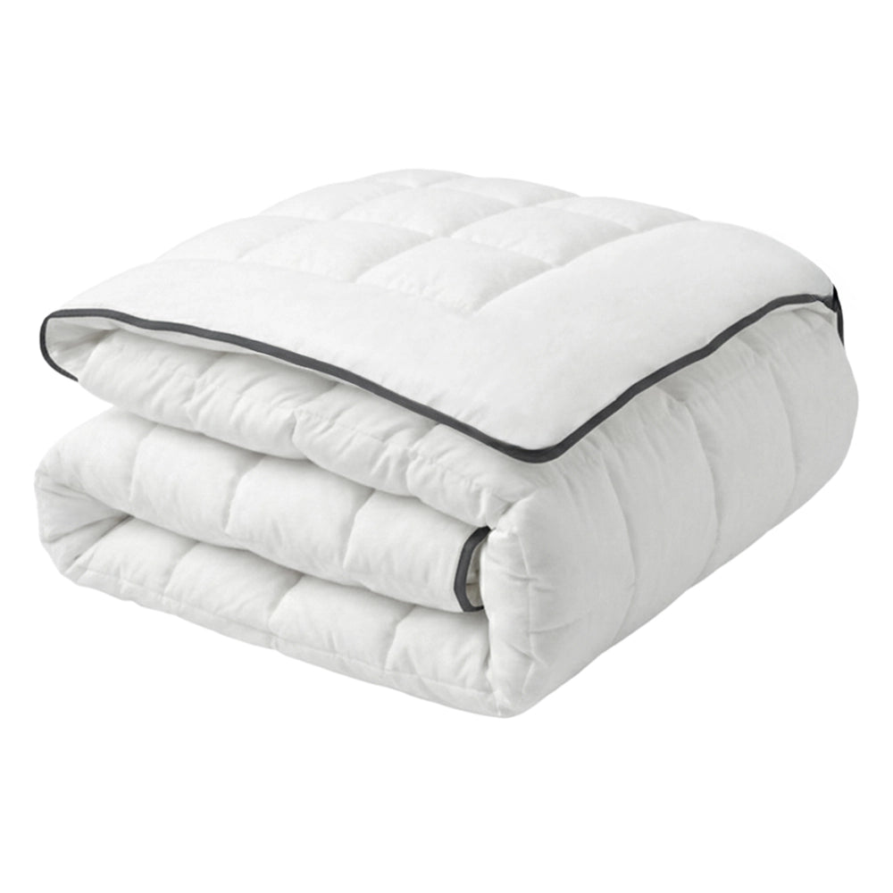 Piumino in cotone Japara bianco misura singola 135 x 200 cm trapuntato biancheria da letto camera da letto