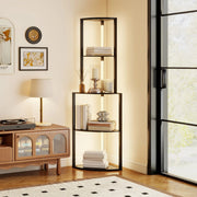 Lampada da terra con ripiani ¨C zephmum ¨C nero 55.5x39.5x163 cm