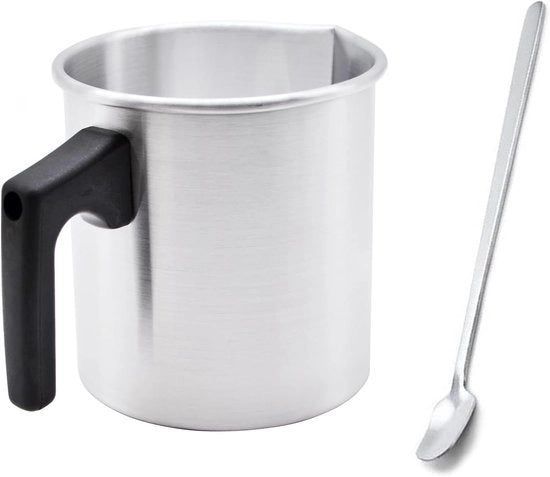 Crucibolo per Cera 1,2L - Crucibolo per Cera con Manico e Cucchiaio Resistente al Calore per Artigianato DIY