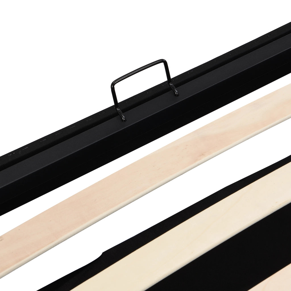 OKWISH Letto Contenitore 90×200 cm, Letto Singolo con LED Regolabile, Contenitore Idraulico e Testiera, senza Materasso, in PU, Nero