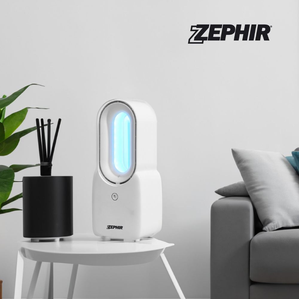 Zephir ventilatore da tavolo ricaricabile no pale 3 velocità 7 colori di luce