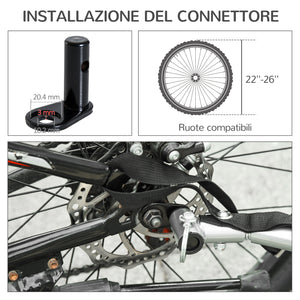 Easycomfort Rimorchio Bici Bambini con 2 Posti, 2 Cinture di Sicurezza, Telaio in Acciaio e Copertura in Tessuto Oxford Arancione