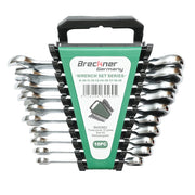 Set di chiavi combinate fisse e inelari con cricchetto 8-19mm, 10 pezzi, Breckner Germany