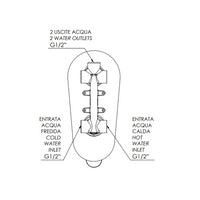 Rubinetto doccia con deviatore a tre vie su unica piastra - serie class line