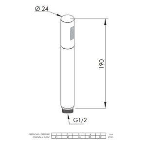 Doccetta minimal in ottone cromato, autopulente