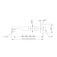 Braccio doccia minimal in ottone cromato 20 cm con deviatore