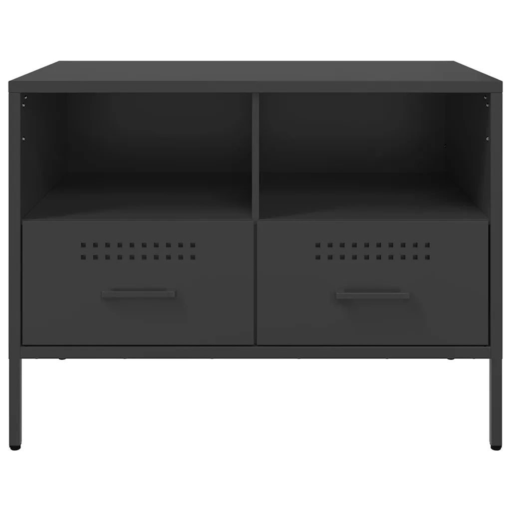 Mobili TV 2pz Neri 68x39x50,5 cm in Acciaio