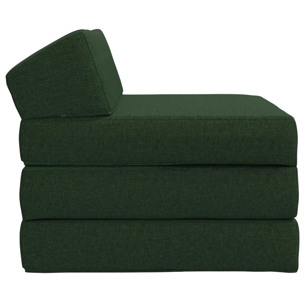 Divano Letto Pieghevole Verde Scuro 200 x 70 x 10 cm Tessuto 900020