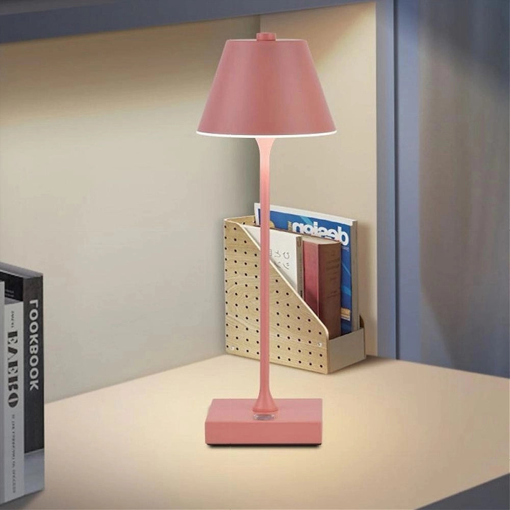 Trade Shop - Lampada Tavolo Ricaricabile Usb 10 Watt 3 Colorazione Di Luce Vari Colori D27-3c - Rosa