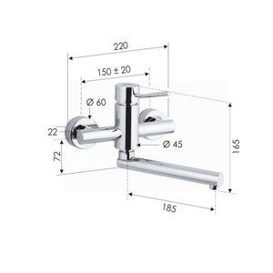 Rubinetto monocomando per lavello serie minimal