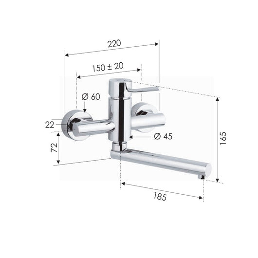 Rubinetto monocomando per lavello serie minimal