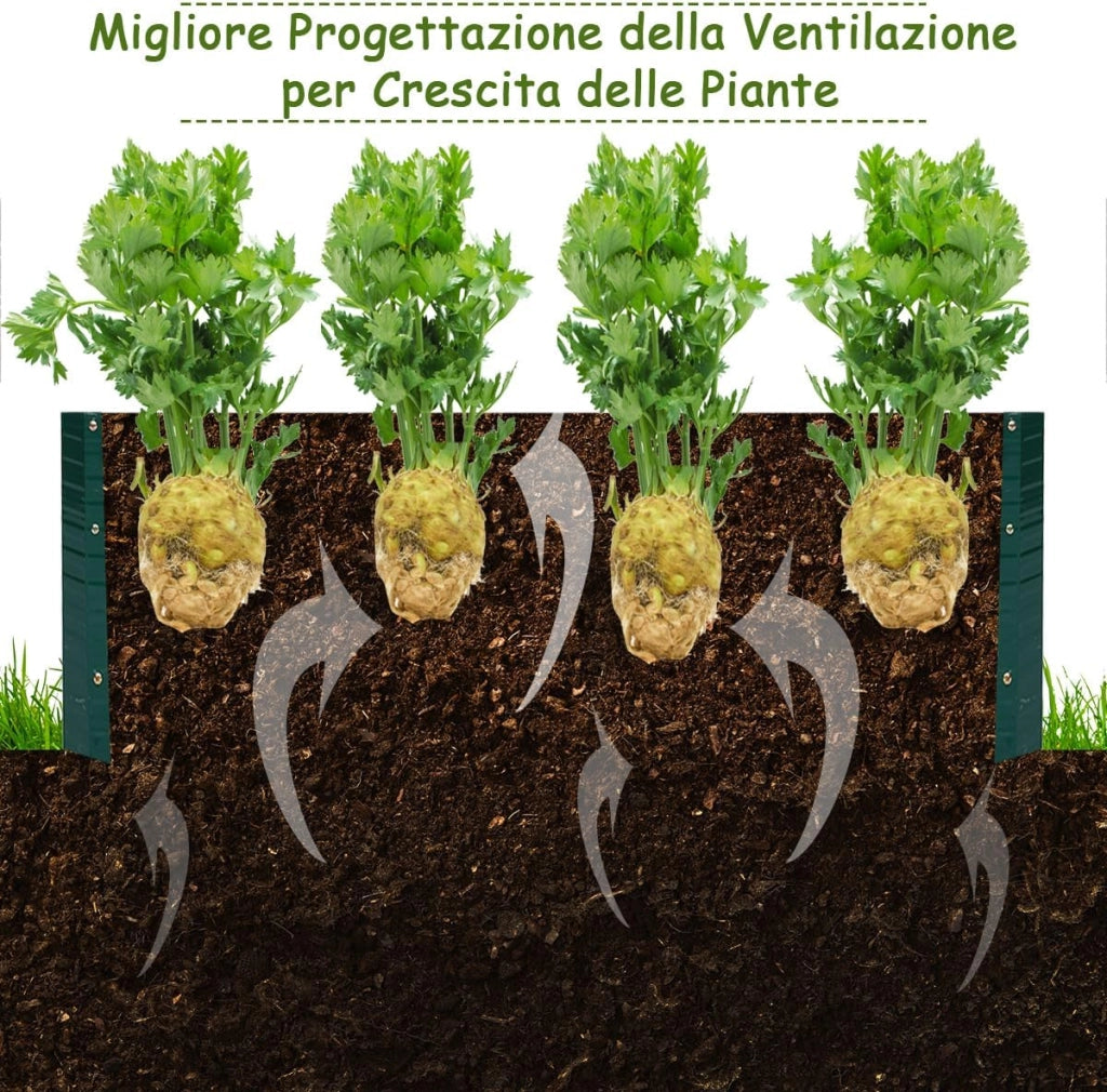 Letto da Giardino Rialzato in Acciaio, Fioriera da Esterno in Metallo per Fiori, Erbe, Piante e Verdure, Fioriera Elevata da Giardino, Cortile e Prato (100 x 80 x 30 cm)