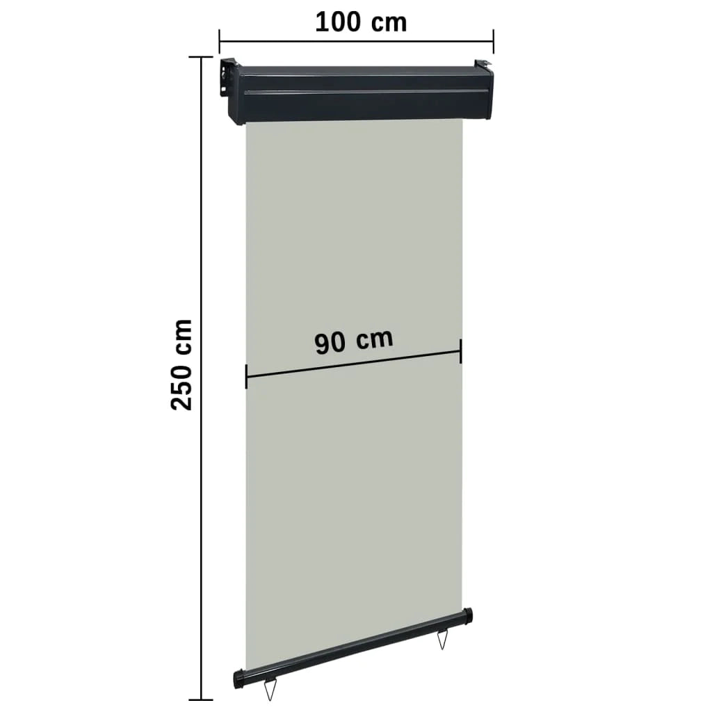 Tenda da sole laterale per balcone 100 x 250 cm grigia 02_0007001