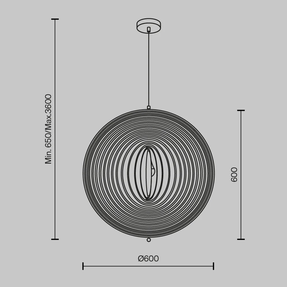 Maytoni lampada a sospensione moderna Roots 1 luce E27 metallo nero