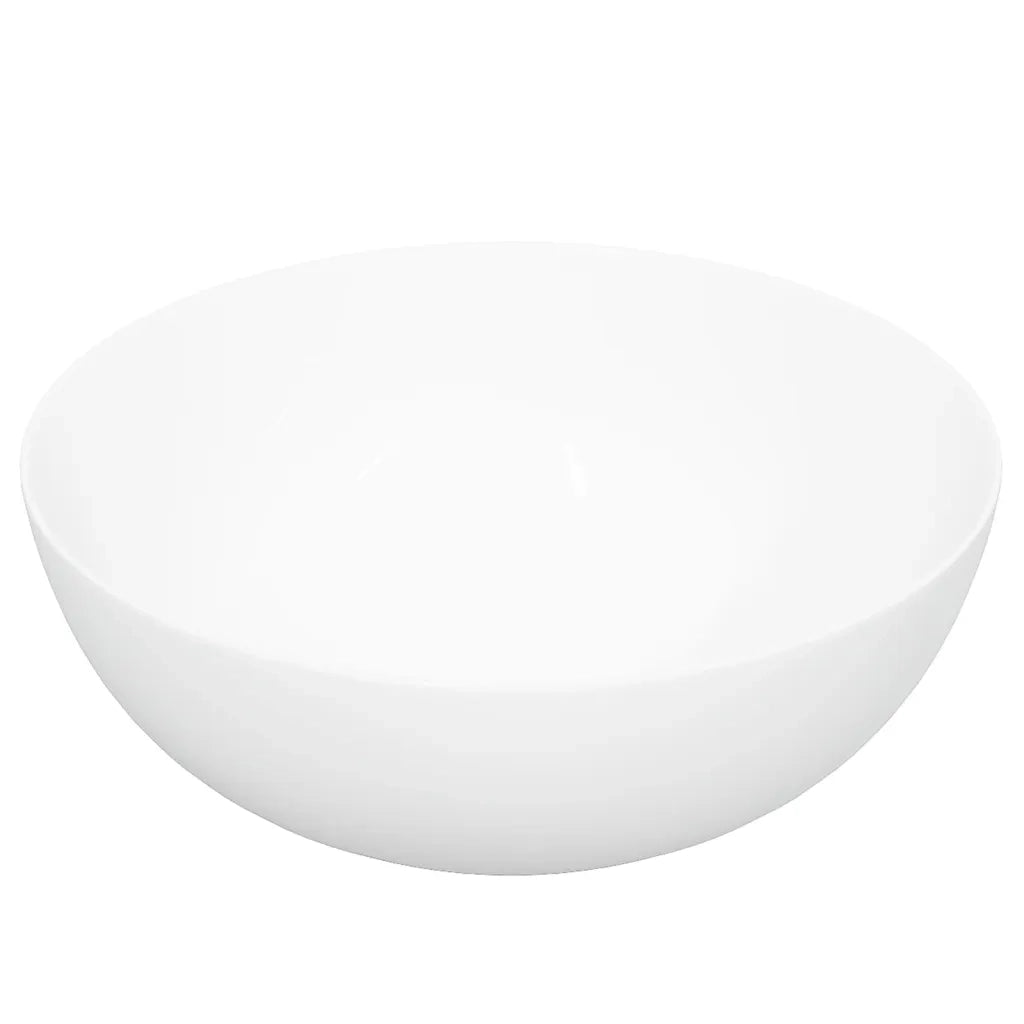 Lavandino-Lavabo-Lavello Bianco 36x15 cm in Ceramica Rotondo