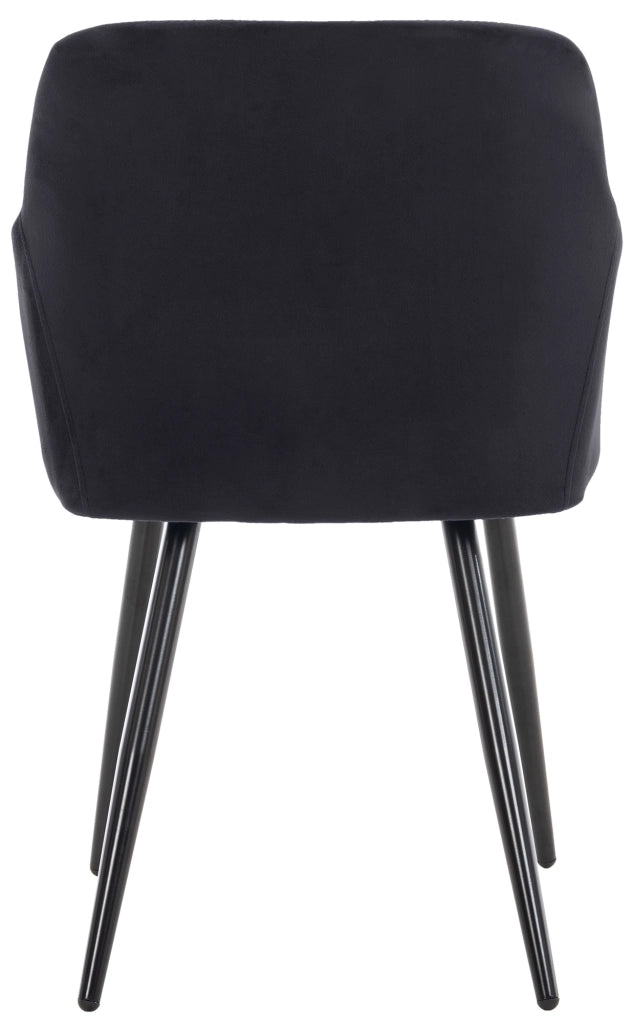 Set di 2 sedie da pranzo Shila nero,Velluto
