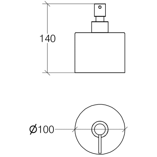 Lineabeta - Dispenser sapone tondo Saon bianco con erogatore nero opaco 500 ml