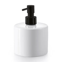 Lineabeta - Dispenser sapone tondo Saon bianco con erogatore nero opaco 500 ml