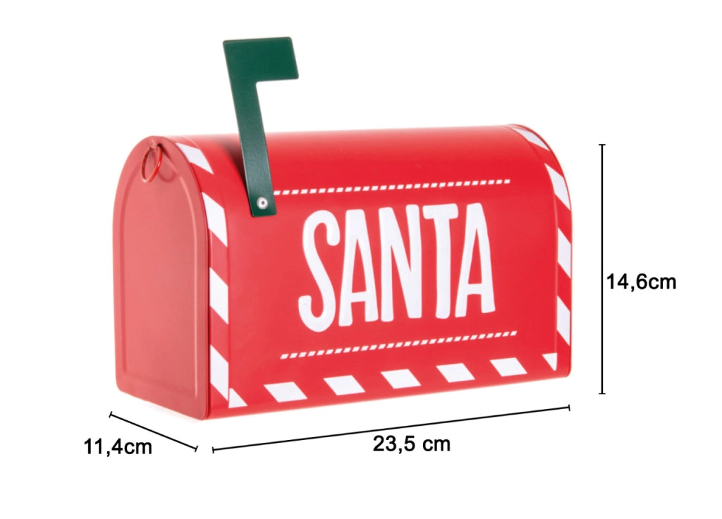 Cassetta Postale Lettere Per Babbo Natale Decorativa Rossa Modello Open