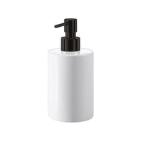 Lineabeta - Dispenser sapone tondo Saon bianco con erogatore nero 400 ml