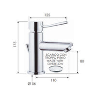 Miscelatore monocomando lavabo con o senza scarico serie minimal remer