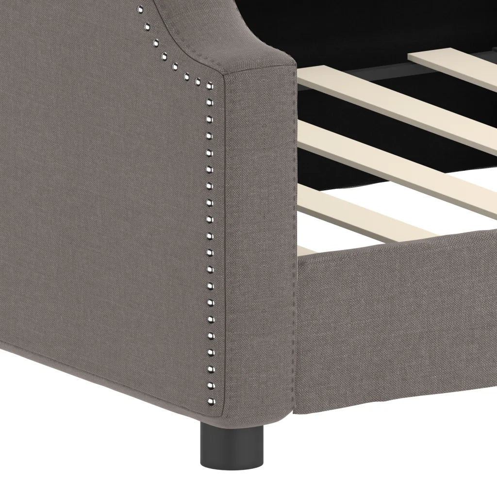 Letto singolo | Letto per adulti | Letto da Giorno Tortora 80x200 cm in Tessuto
