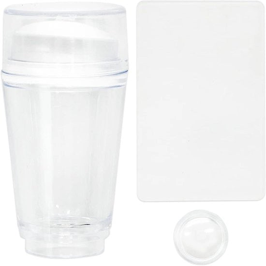 Stampi per unghie in silicone doppio lato - 2 pezzi - 2,5 cm - raschietto 5 x 2,5 cm - stampi per nail art