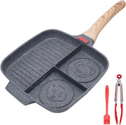 Padella a sezione unica - Non-stick - Adatta a molteplici cotture - 1 pezzo - Nero - Alluminio