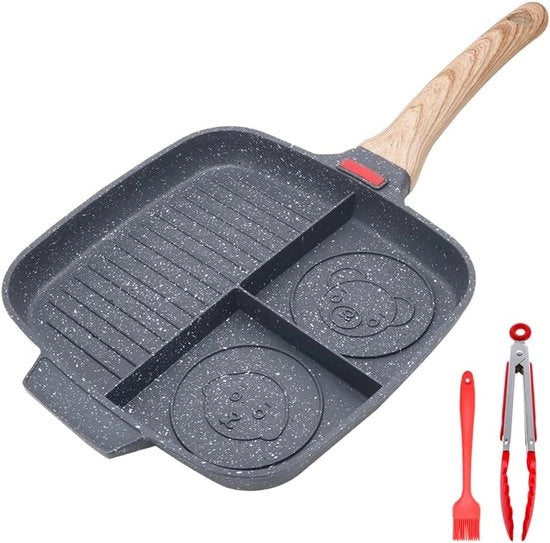 Padella a sezione unica - Non-stick - Adatta a molteplici cotture - 1 pezzo - Nero - Alluminio