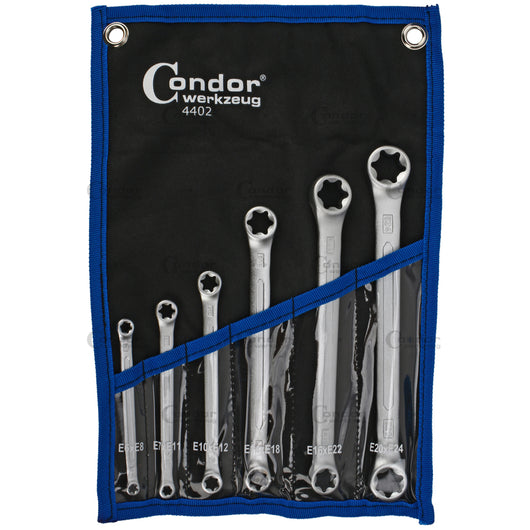 KIT CHIAVI POLIGONALI DOPPIE TORX-STAR CHIAVE SET 6pz E6-E24 CONDOR 4402