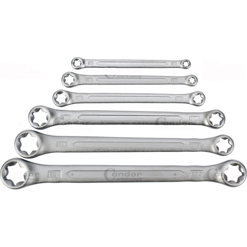 KIT CHIAVI POLIGONALI DOPPIE TORX-STAR CHIAVE SET 6pz E6-E24 CONDOR 4402