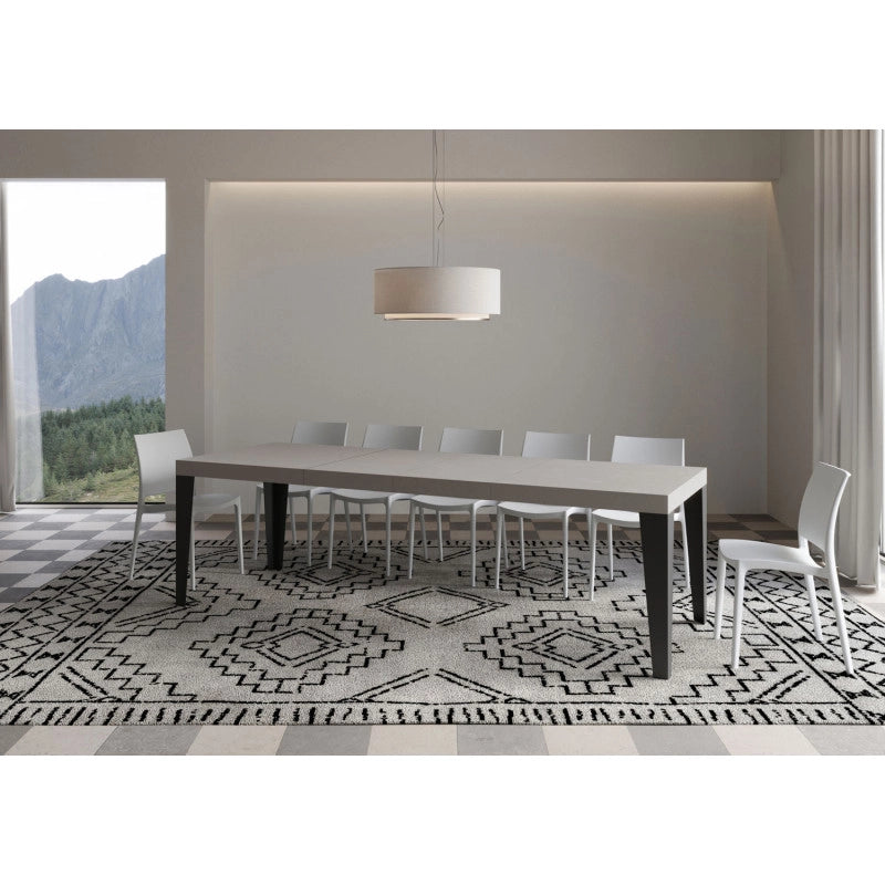 Tavolo allungabile 160/420x90 cm Flame Premium telaio Antracite - Cashmere