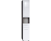 Cassettiera da Bagno - Mobili per Bagno - Piastra Elevata - Armadio per Asciugamani - Bijkeuken - Organizzatore Verticale - Comparto Fissi - Bianco Alta Luce/Argento Smalto - 30 x 182 x 31 cm.