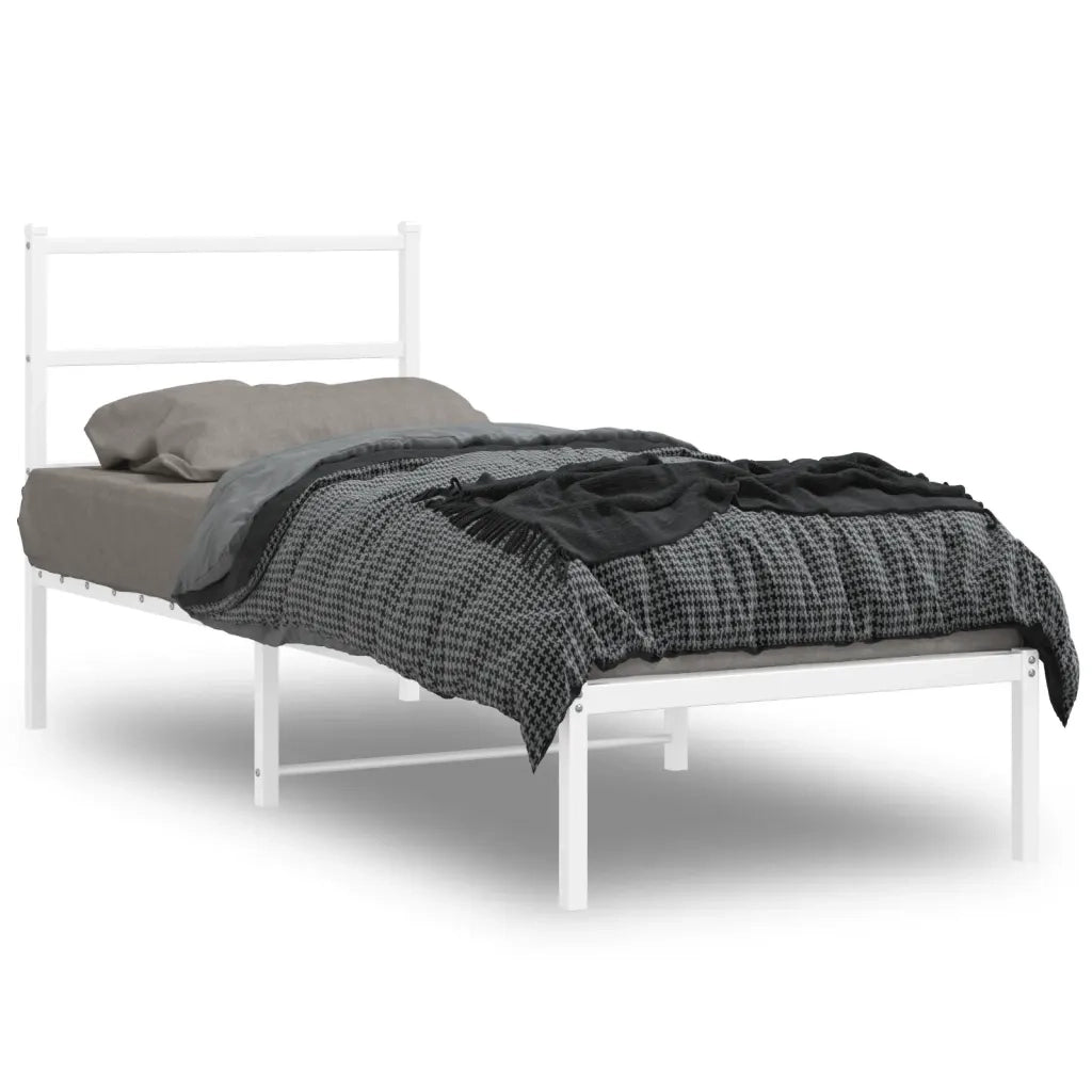 Giroletto senza Materaso con Testiera Metallo Bianco 75x190 cm 355404