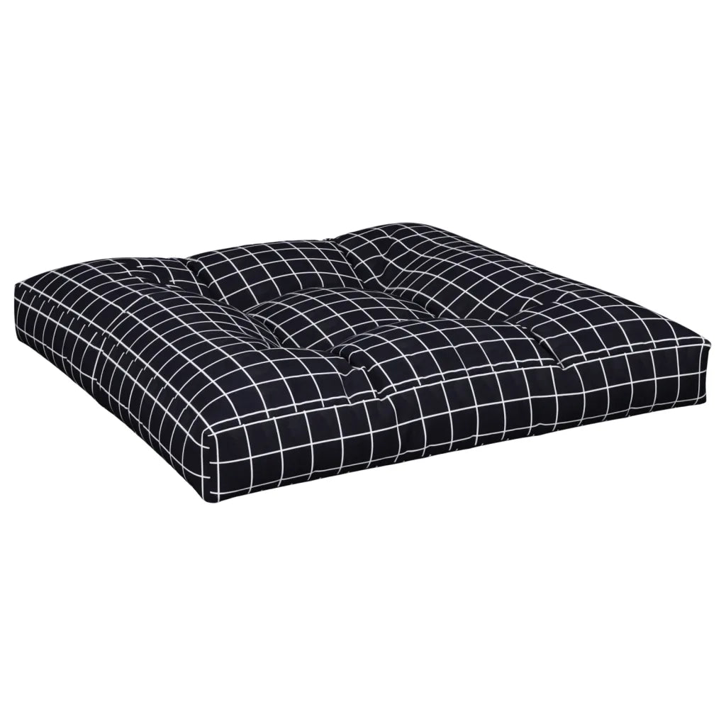 Cuscini per Pallet 2 pz Neri Motivo a Quadri Tessuto 360705