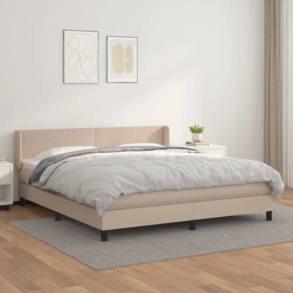 Giroletto a Molle con Materasso Cappuccino 180x200cm Similpelle
