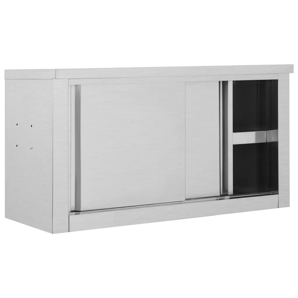 Pensile da cucina | Armadio da Cucina con Ante Scorrevoli 90x40x50cm Acciaio Inox