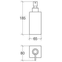 Lineabeta - Dispenser sapone squadrato Saon bianco con erogatore nero opaco 400 ml