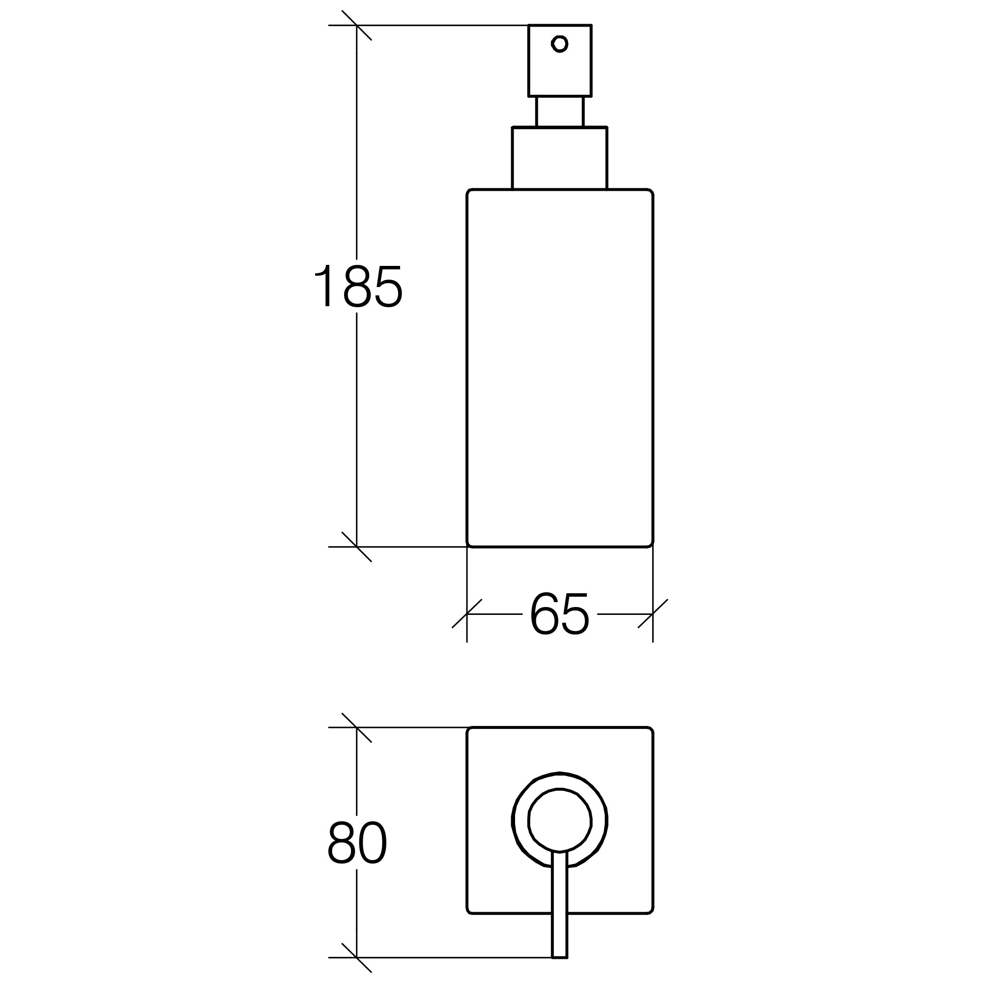 Lineabeta - Dispenser sapone squadrato Saon bianco con erogatore nero opaco 400 ml
