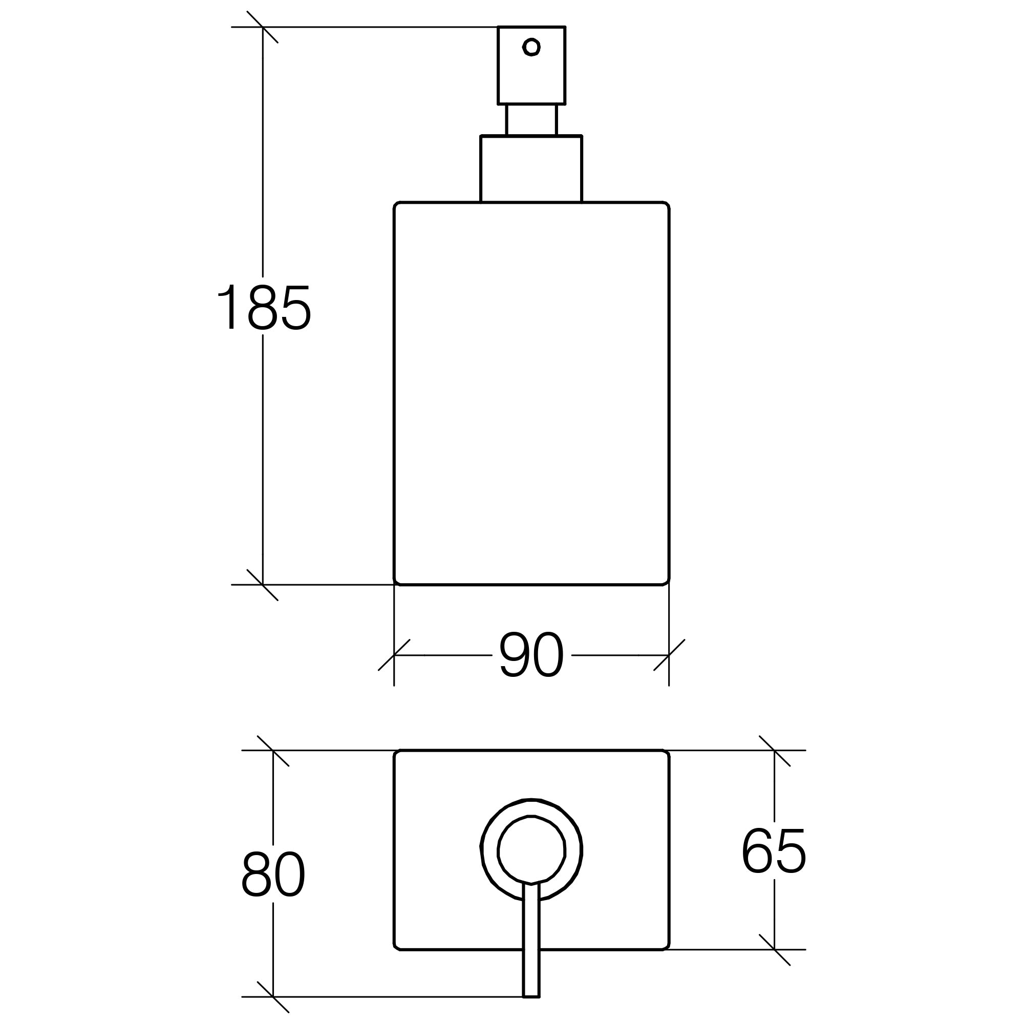 Lineabeta - Dispenser sapone Saon bianco con erogatore nero opaco 600 ml